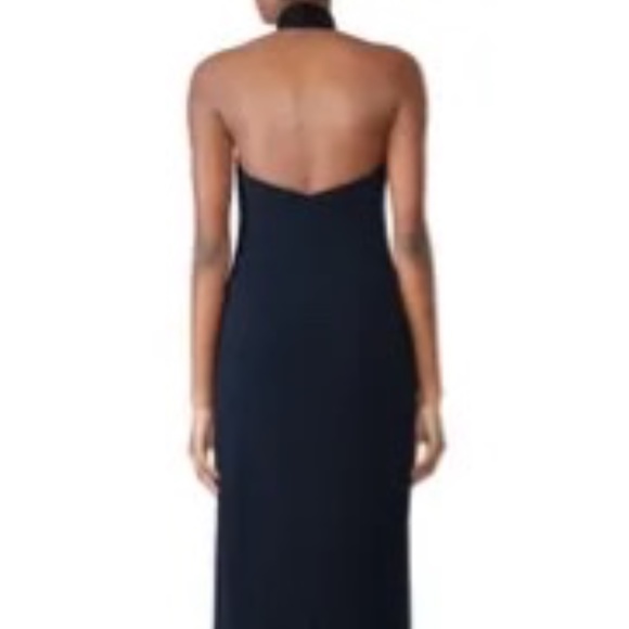 Badgley Mischka Rent the Runway Two tone high neck gown sz 6 $575 - Picture 2 of 12
